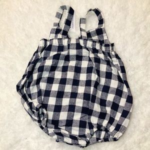 Old Navy Blue and White Checkered Kids One Piece